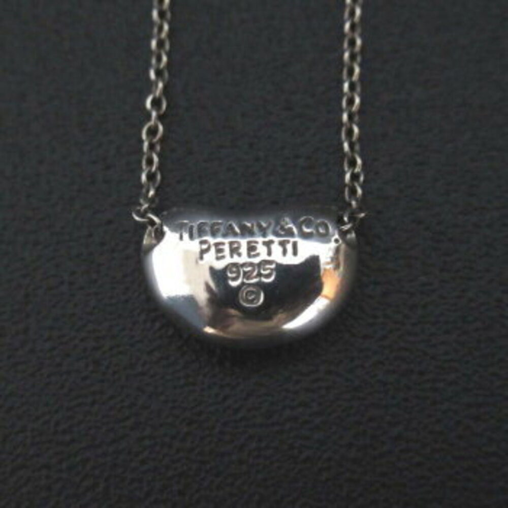 Tiffany Co Elsa Peretti Bean Necklace Silver Luxs